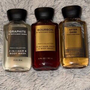 Bath & Body Works Men’s Collection Travel Size Body Wash Set Graphite After Dark